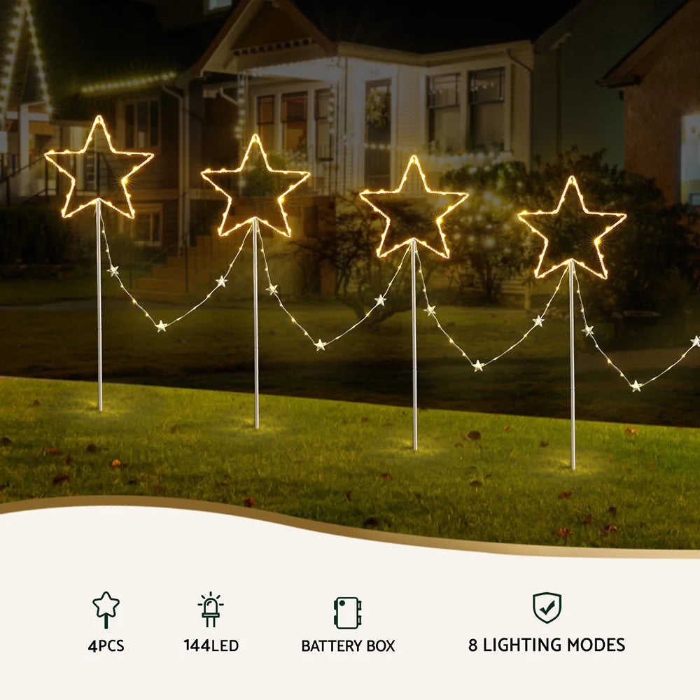 Jingle Jollys 4 PCS Christmas Lights Path Ground Light