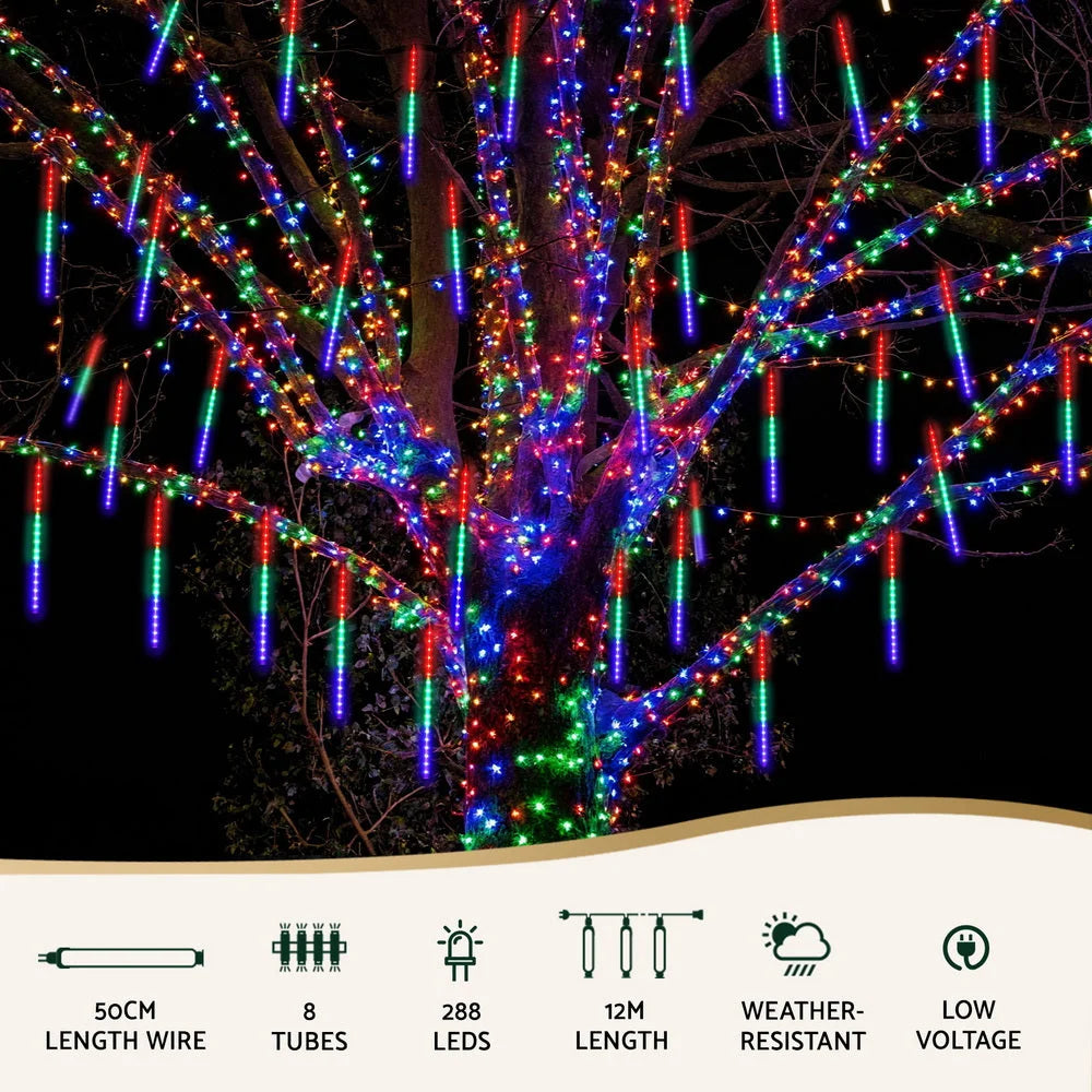 Jingle Jollys 7M Christmas Lights Shower Light 288 LED