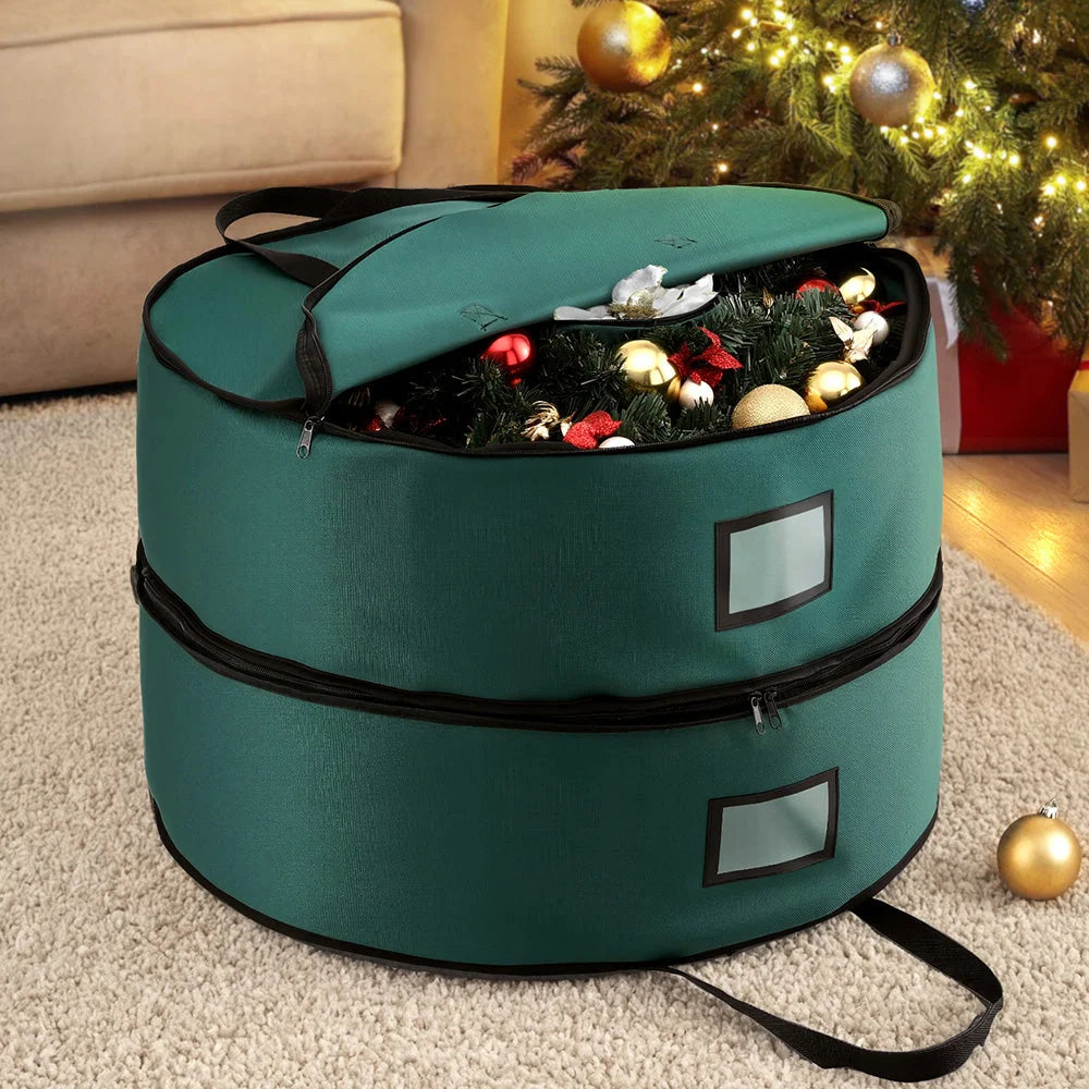 Jingle Jollys Christmas Garland Wreath Storage Bag 2-Tier