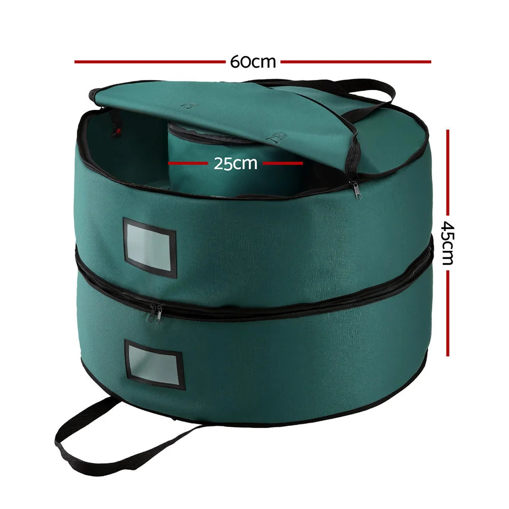 Jingle Jollys Christmas Garland Wreath Storage Bag 2-Tier