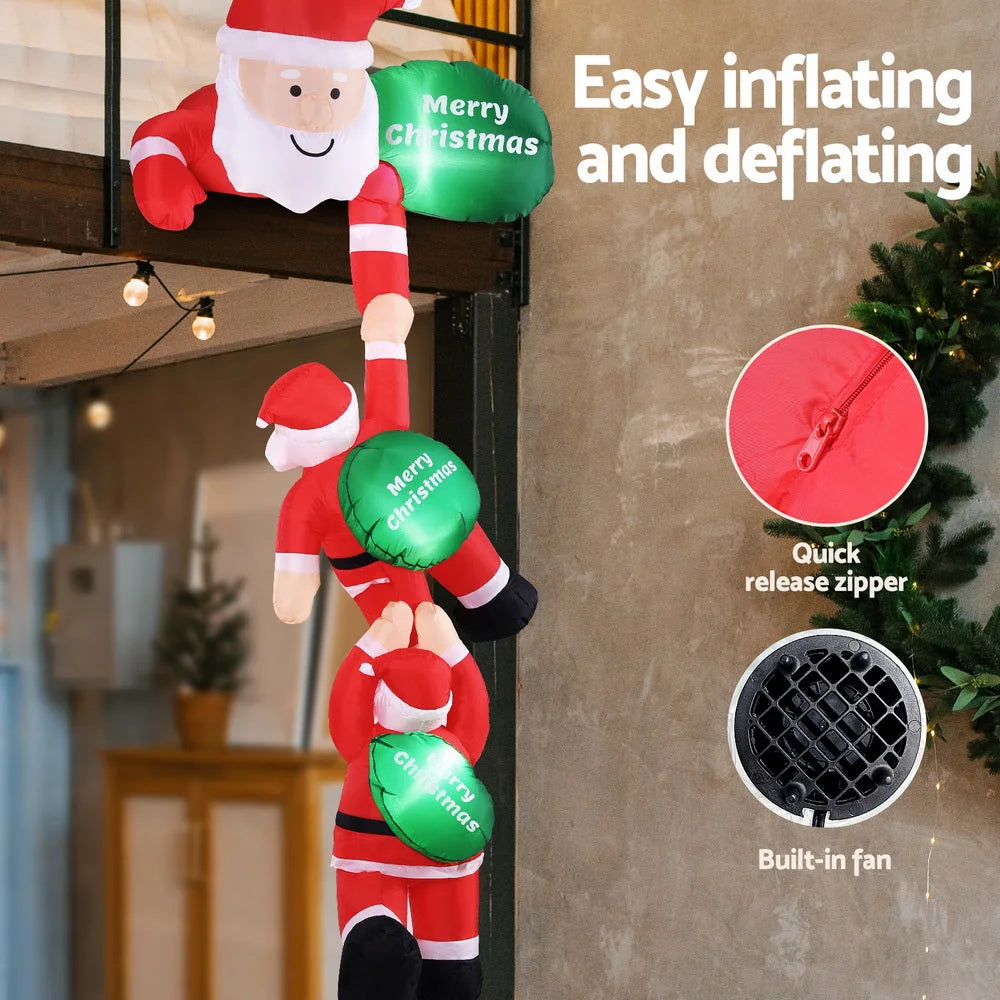 Jingle Jollys Christmas Inflatable Climbing Santa 2.5M