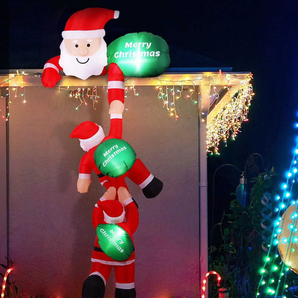 Jingle Jollys Christmas Inflatable Climbing Santa 2.5M