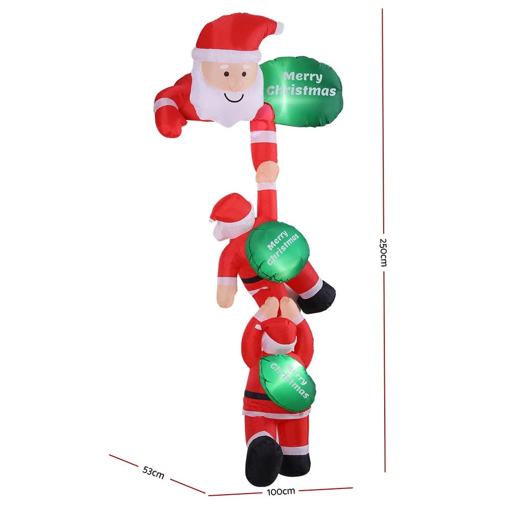Jingle Jollys Christmas Inflatable Climbing Santa 2.5M