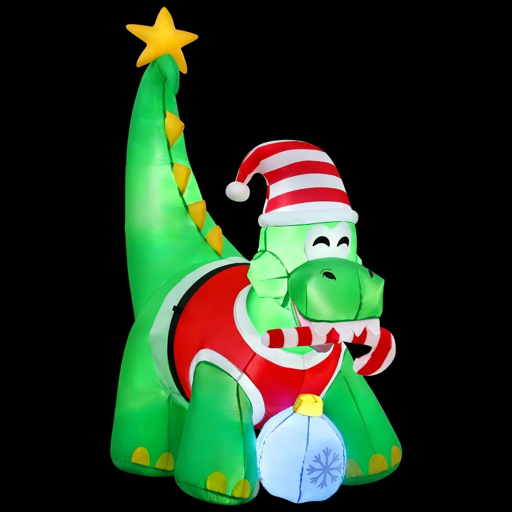 Jingle Jollys Christmas Inflatable Dinosaur 1.86M Height