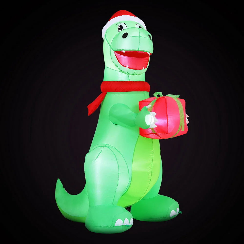 Jingle Jollys Christmas Inflatable Dinosaur 1.8M Height LED
