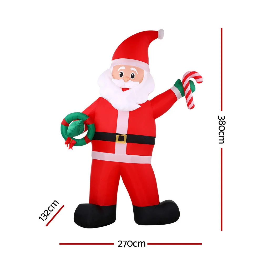 Jingle Jollys Christmas Inflatable Giant Santa 3.8M Height