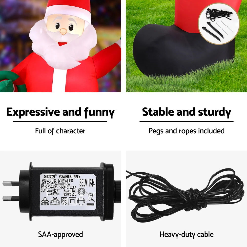 Jingle Jollys Christmas Inflatable Giant Santa 3.8M Height