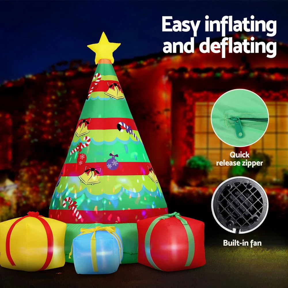Jingle Jollys Christmas Inflatable Gift Tree 2.2M Height