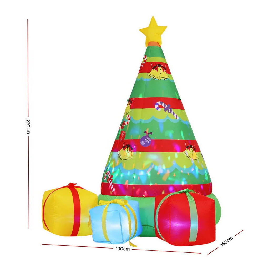 Jingle Jollys Christmas Inflatable Gift Tree 2.2M Height