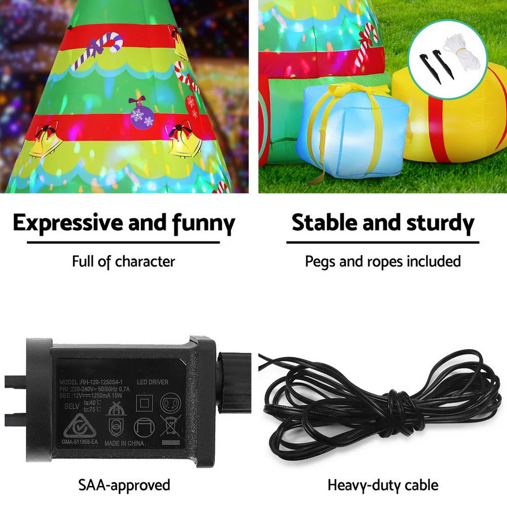 Jingle Jollys Christmas Inflatable Gift Tree 2.2M Height