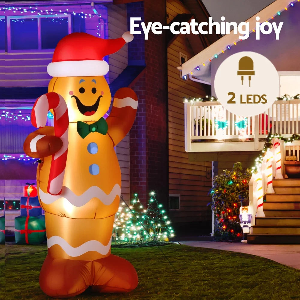 Jingle Jollys Christmas Inflatable Gingerbread Man 1.5M