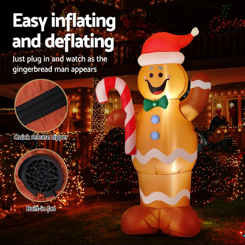Jingle Jollys Christmas Inflatable Gingerbread Man 1.5M