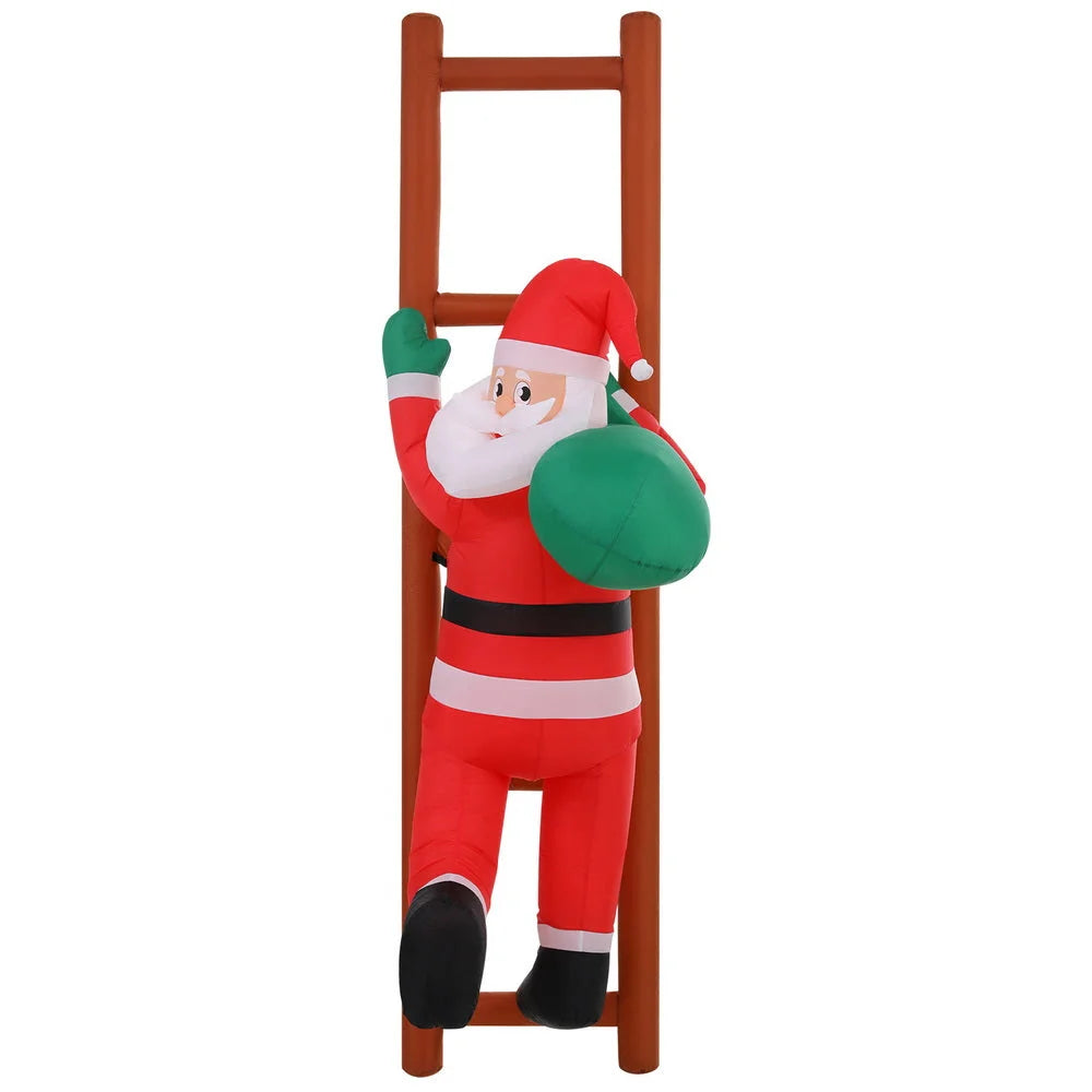 Jingle Jollys Christmas Inflatable Santa Climbing Ladder