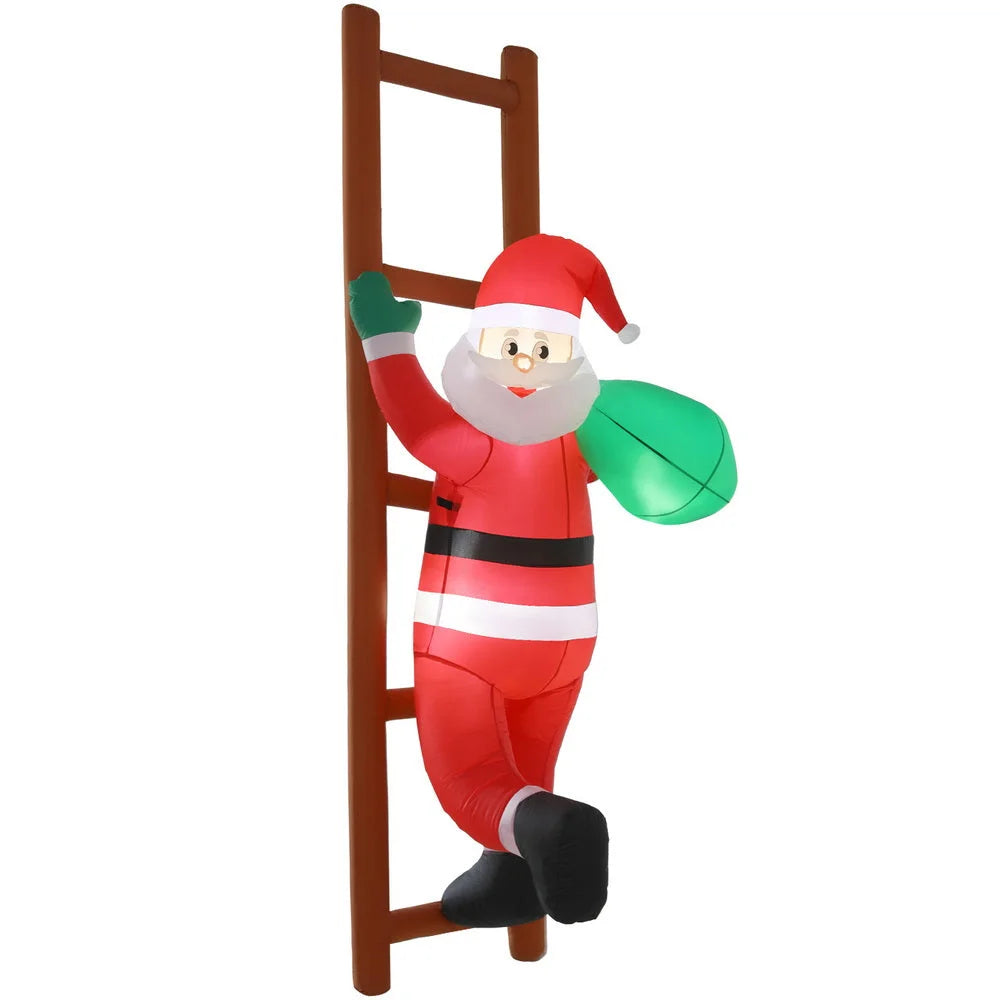 Jingle Jollys Christmas Inflatable Santa Climbing Ladder