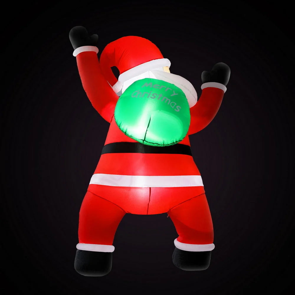 Jingle Jollys Christmas Inflatable Santa Climbing LED