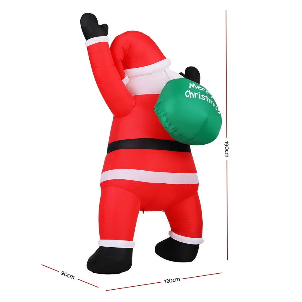 Jingle Jollys Christmas Inflatable Santa Climbing LED