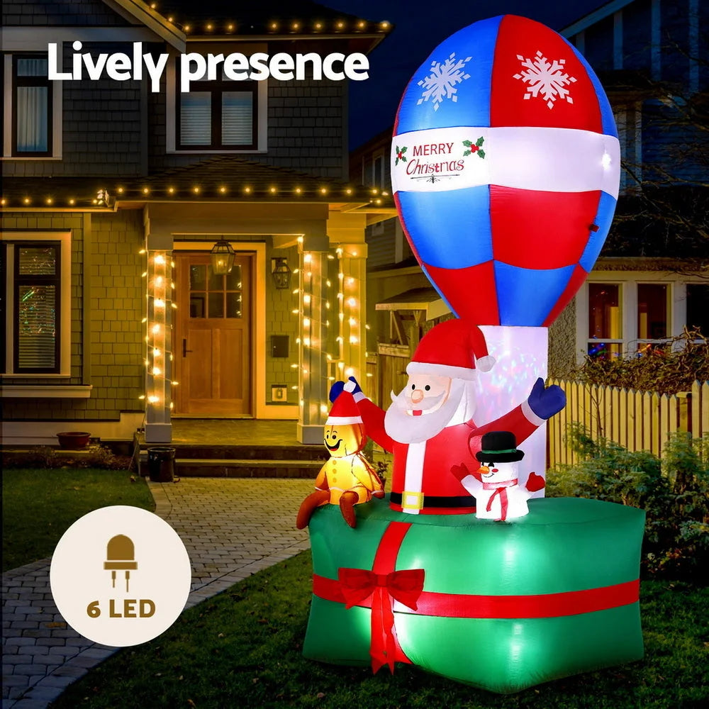Jingle Jollys Christmas Inflatable Santa in Ballon 2.8M