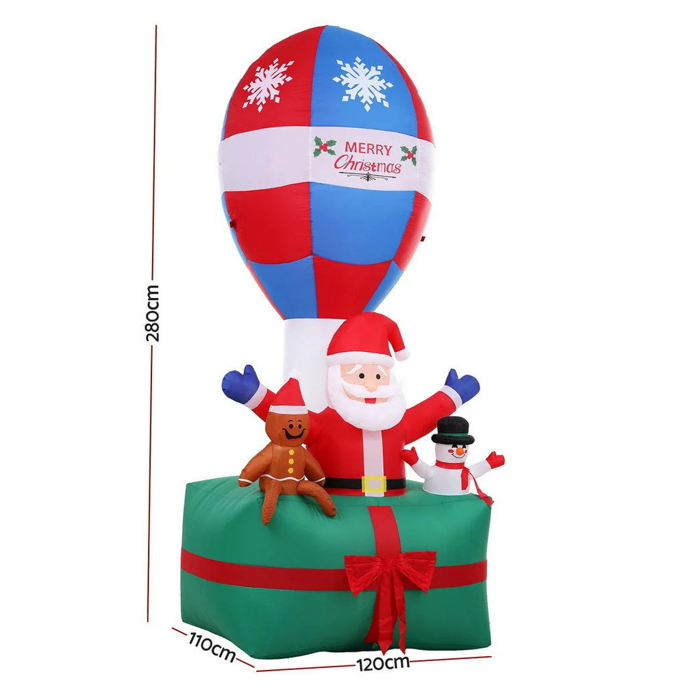 Jingle Jollys Christmas Inflatable Santa in Ballon 2.8M