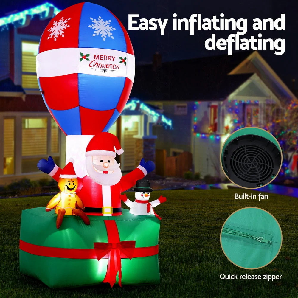 Jingle Jollys Christmas Inflatable Santa in Ballon 2.8M