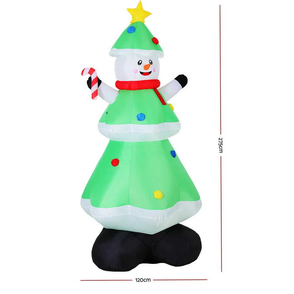 Jingle Jollys Christmas Inflatable Snowman Tree 2.75M