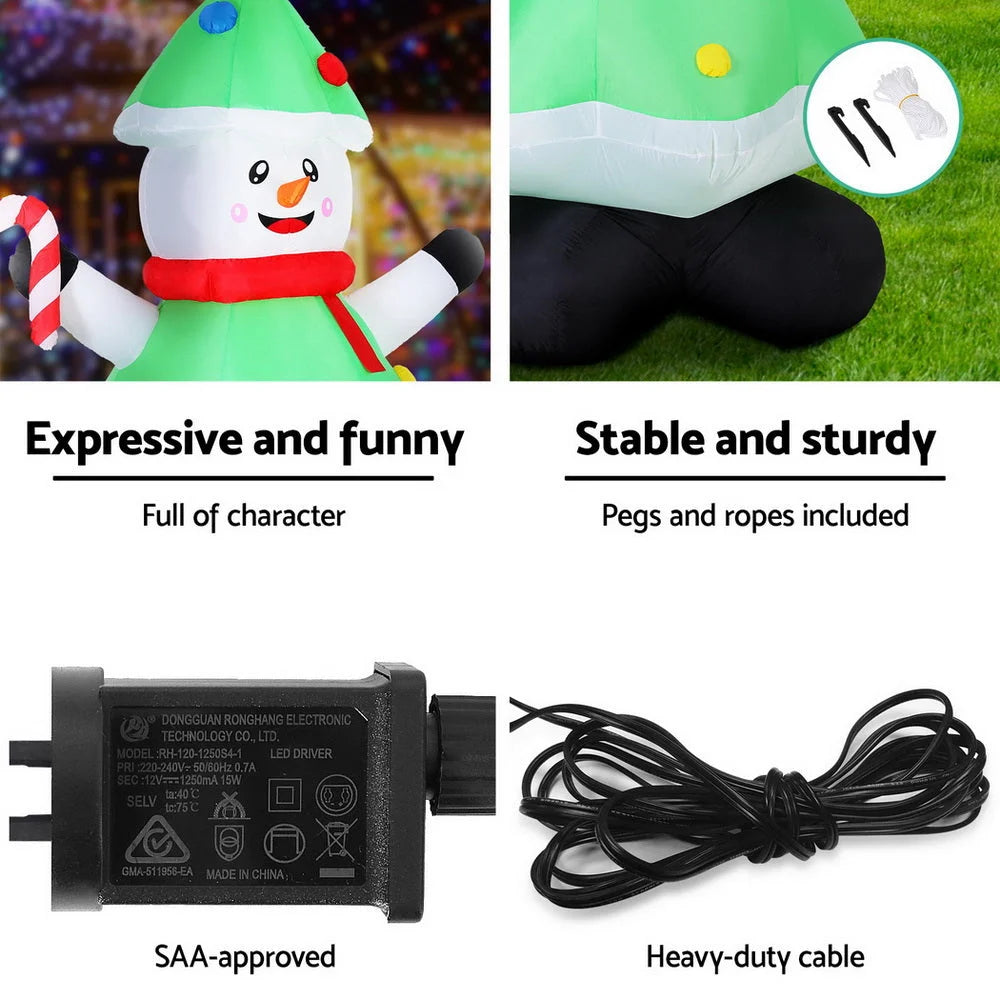 Jingle Jollys Christmas Inflatable Snowman Tree 2.75M