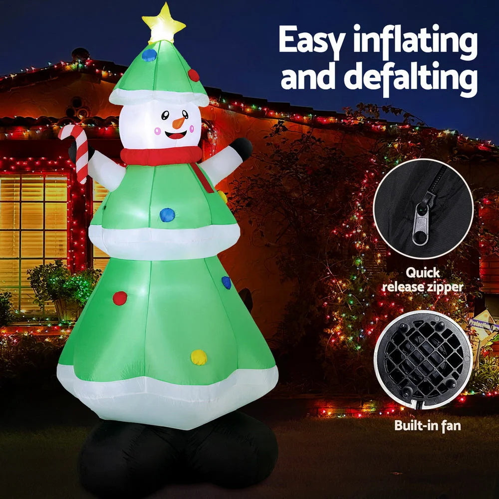 Jingle Jollys Christmas Inflatable Snowman Tree 2.75M