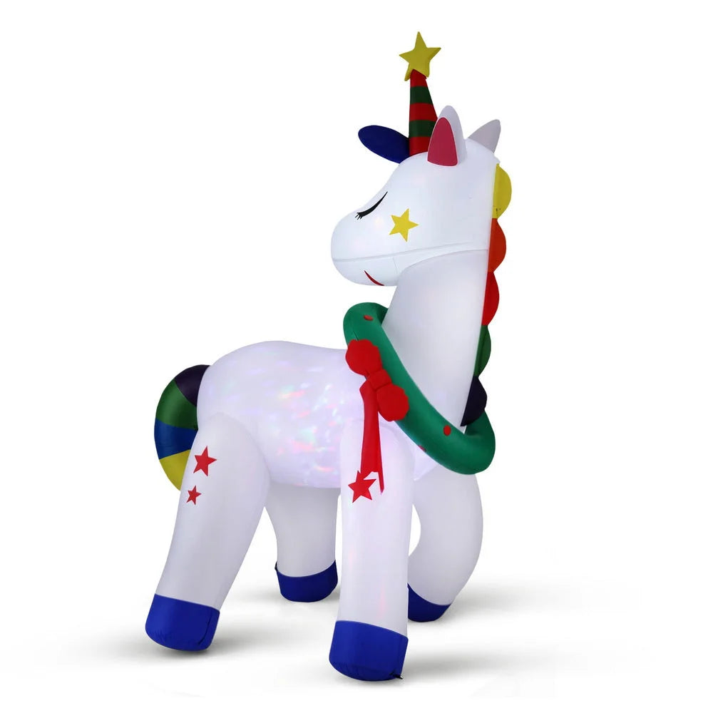 Jingle Jollys Christmas Inflatable Unicorn 1.8M Tall