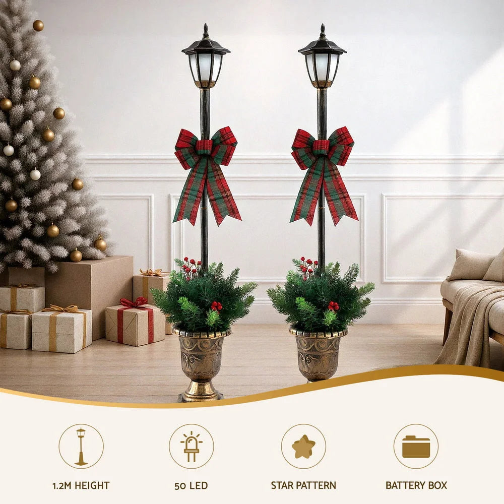 Jingle Jollys Christmas Lights 125cm Lamp Post 50 LED Fairy