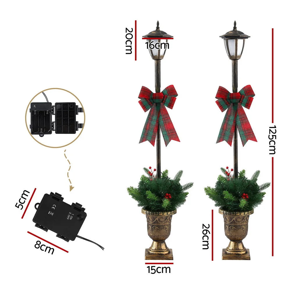 Jingle Jollys Christmas Lights 125cm Lamp Post 50 LED Fairy