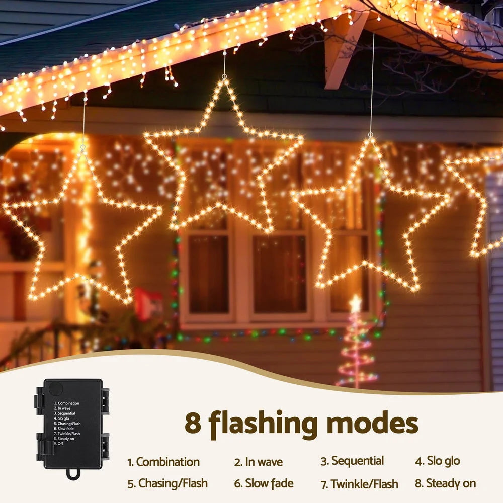 Jingle Jollys Christmas Lights 50cm Star 70 LED Xmas