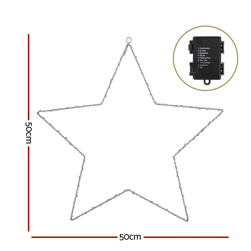 Jingle Jollys Christmas Lights 50cm Star 70 LED Xmas