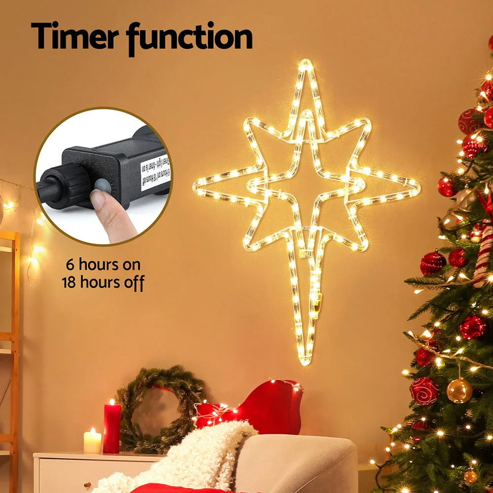 Jingle Jollys Christmas Lights 57cm Bethlehem Star 90 LED