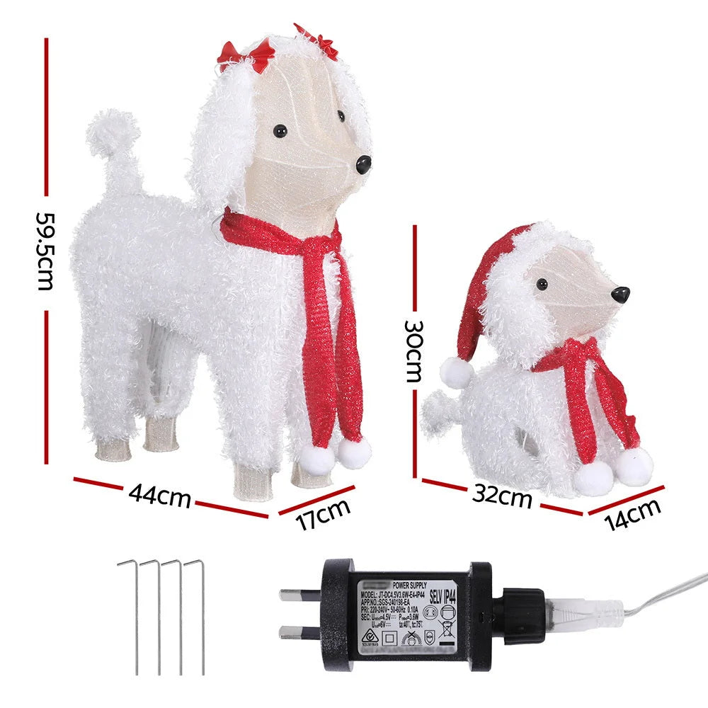 Jingle Jollys Christmas Lights 60 LED Fairy Light 2pcs Dog