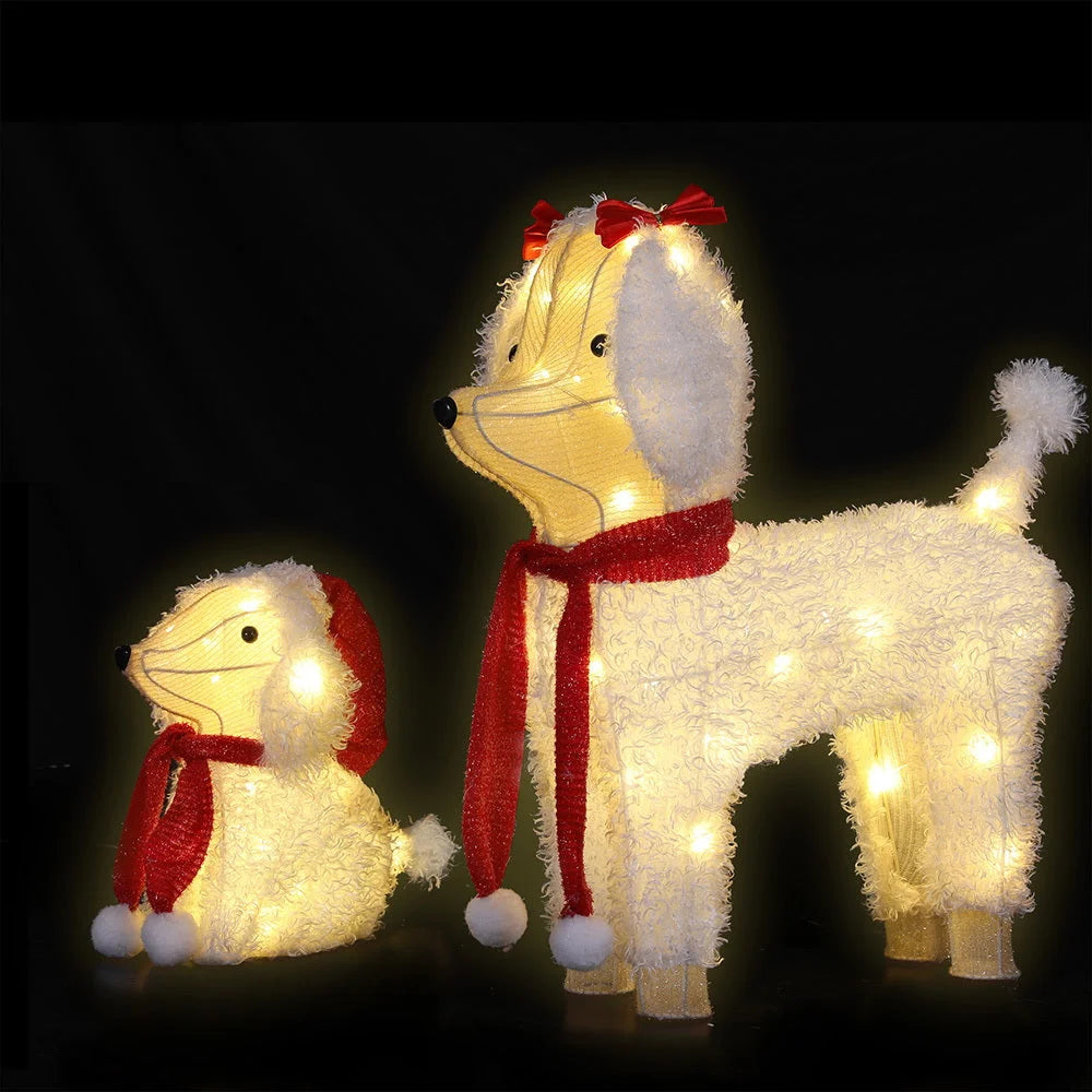 Jingle Jollys Christmas Lights 60 LED Fairy Light 2pcs Dog