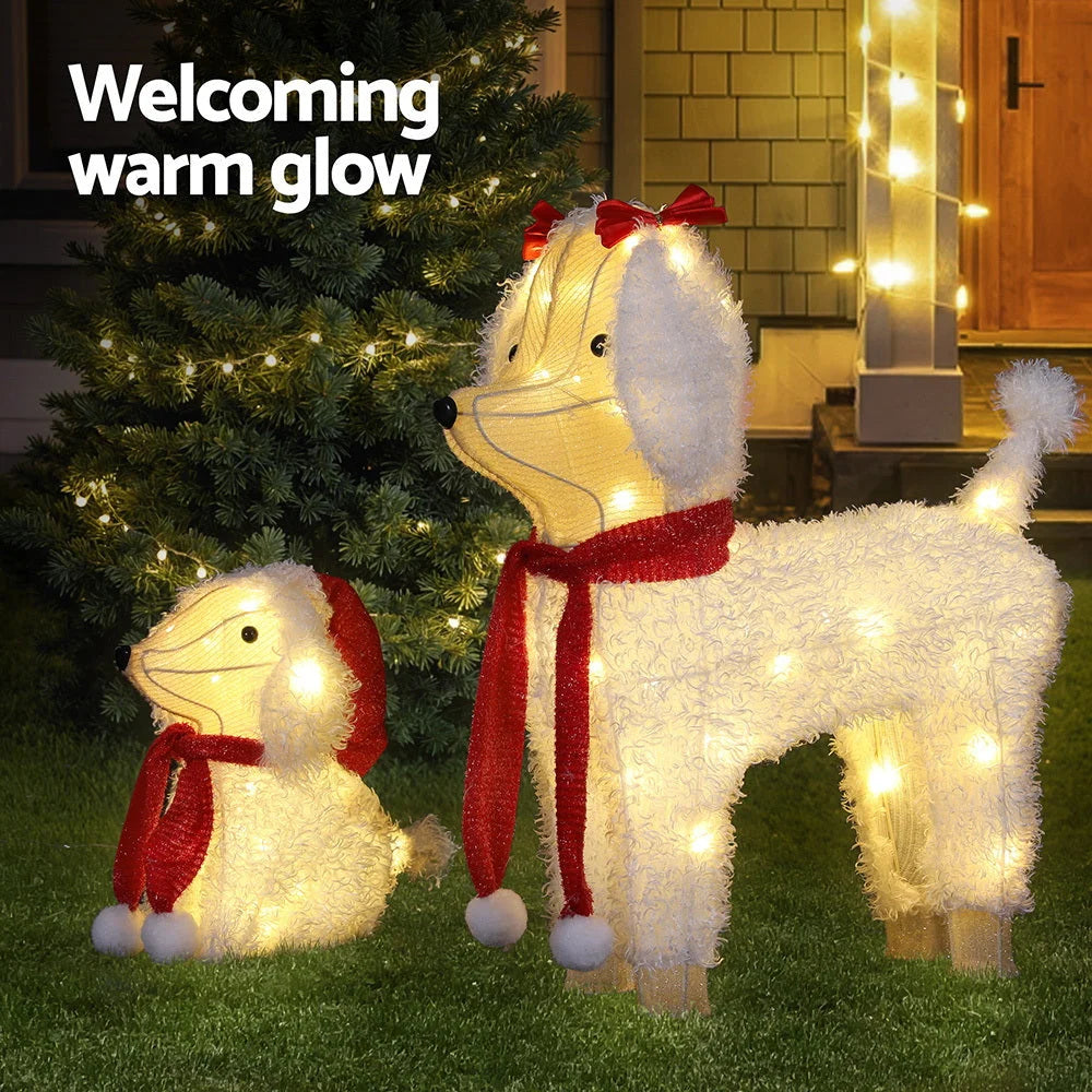 Jingle Jollys Christmas Lights 60 LED Fairy Light 2pcs Dog