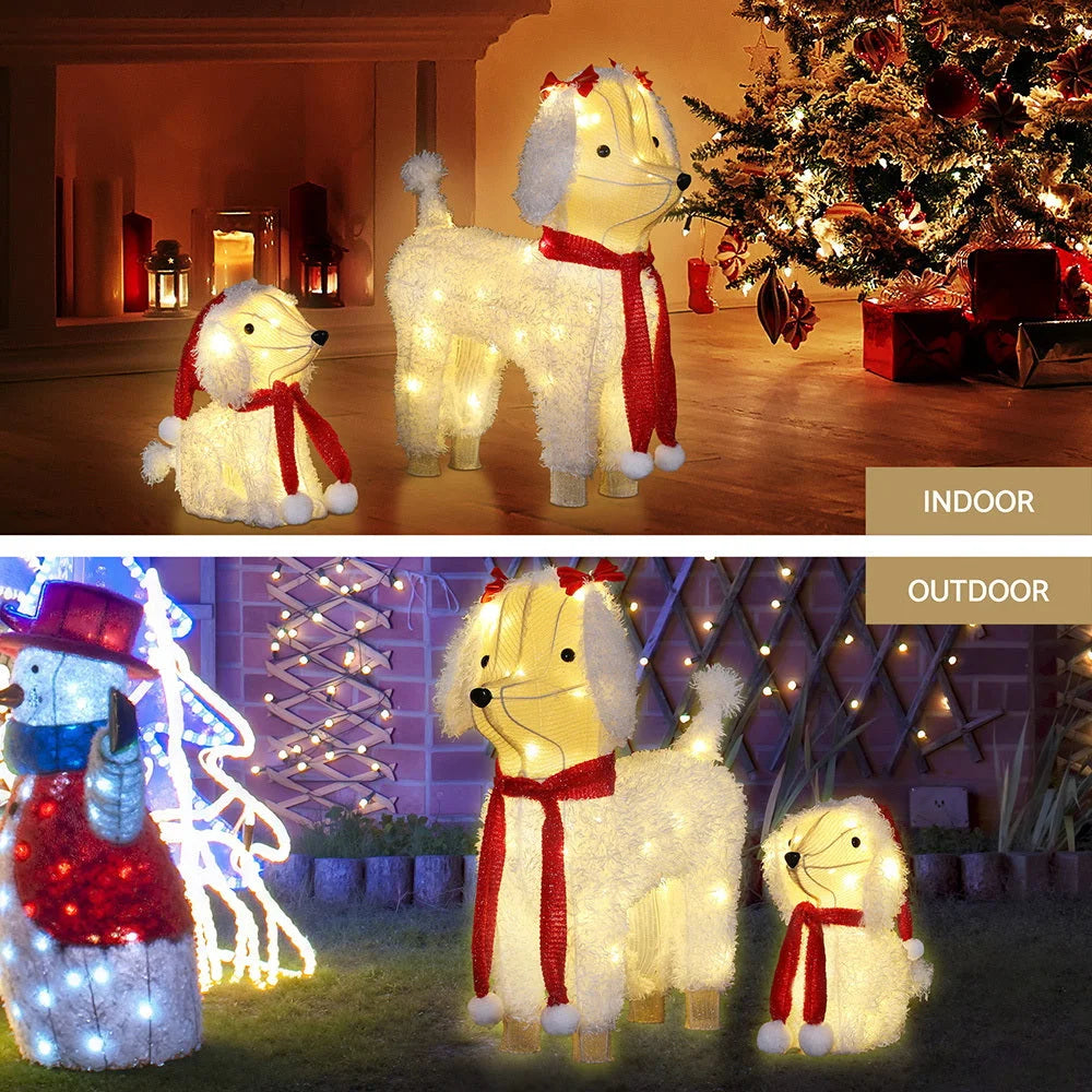 Jingle Jollys Christmas Lights 60 LED Fairy Light 2pcs Dog
