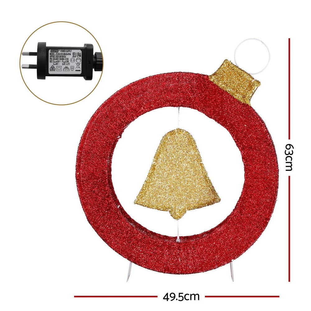 Jingle Jollys Christmas Lights 60cm Motif 30 LED Bell