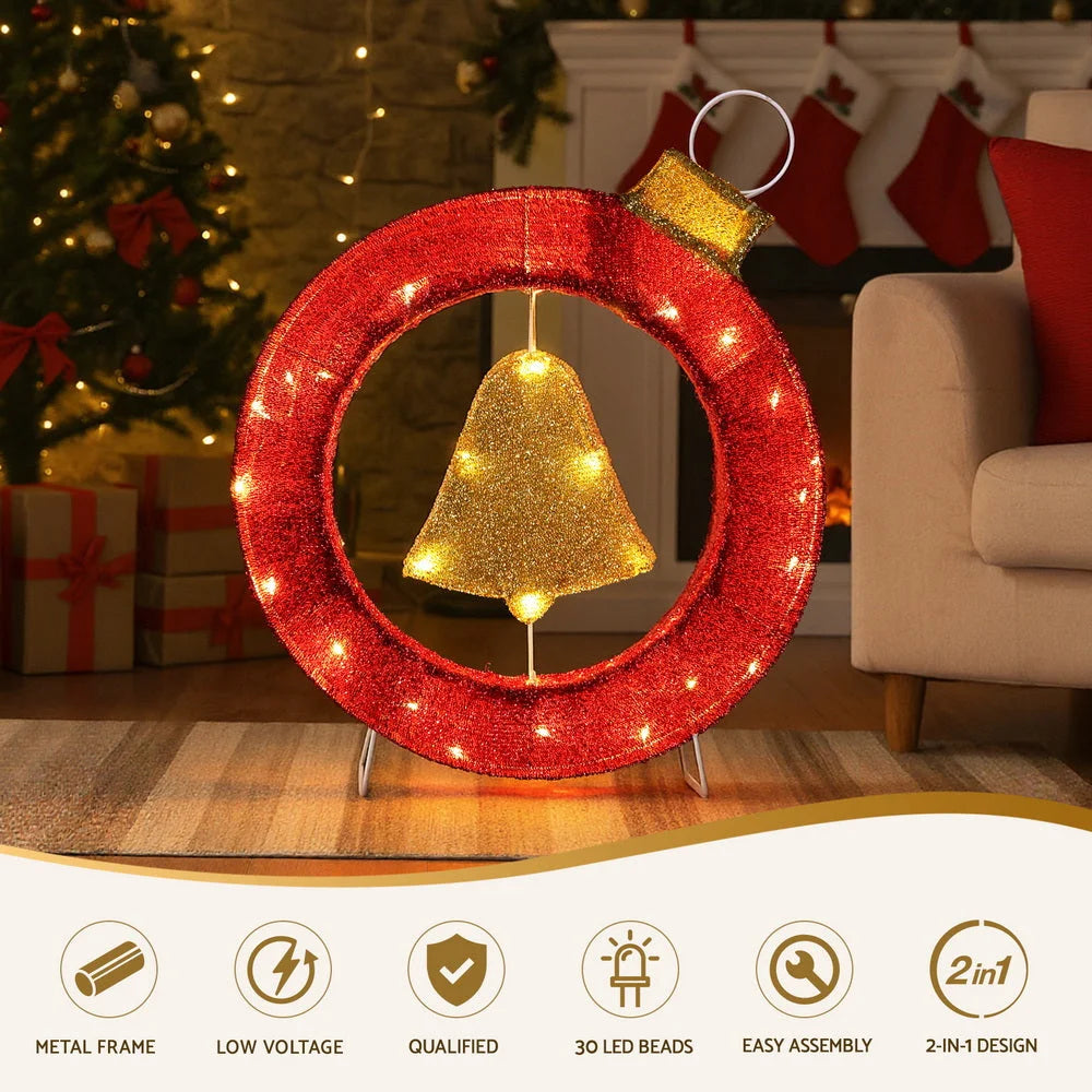 Jingle Jollys Christmas Lights 60cm Motif 30 LED Bell