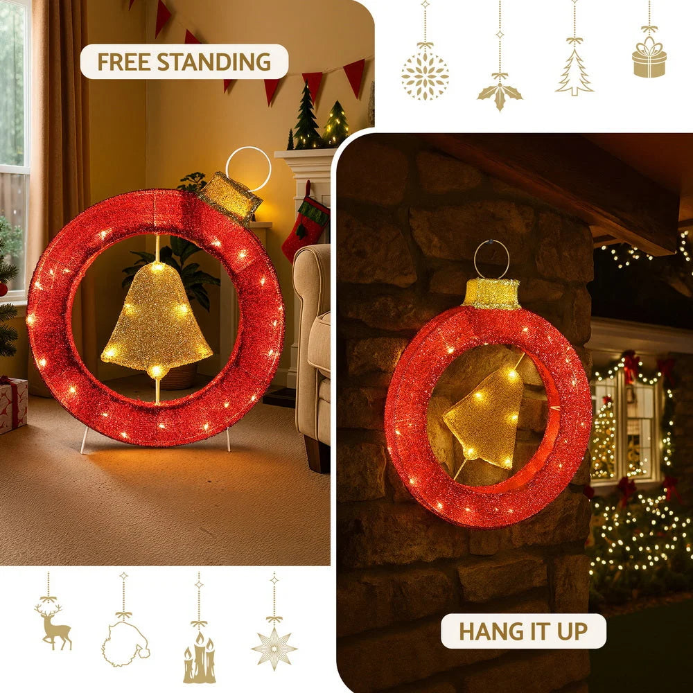 Jingle Jollys Christmas Lights 60cm Motif 30 LED Bell