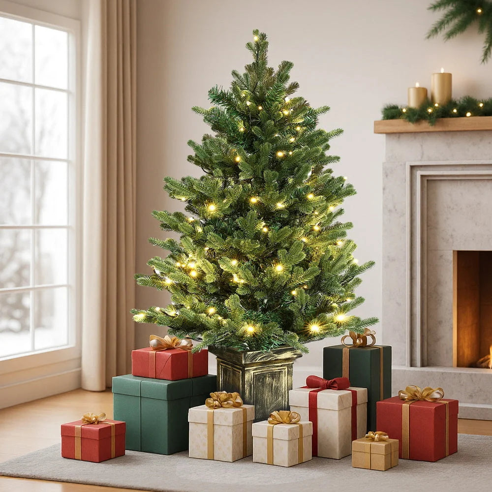 Jingle Jollys Christmas Tree 1.2M LED Potted Xmas Tree