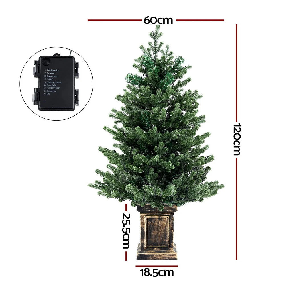 Jingle Jollys Christmas Tree 1.2M LED Potted Xmas Tree