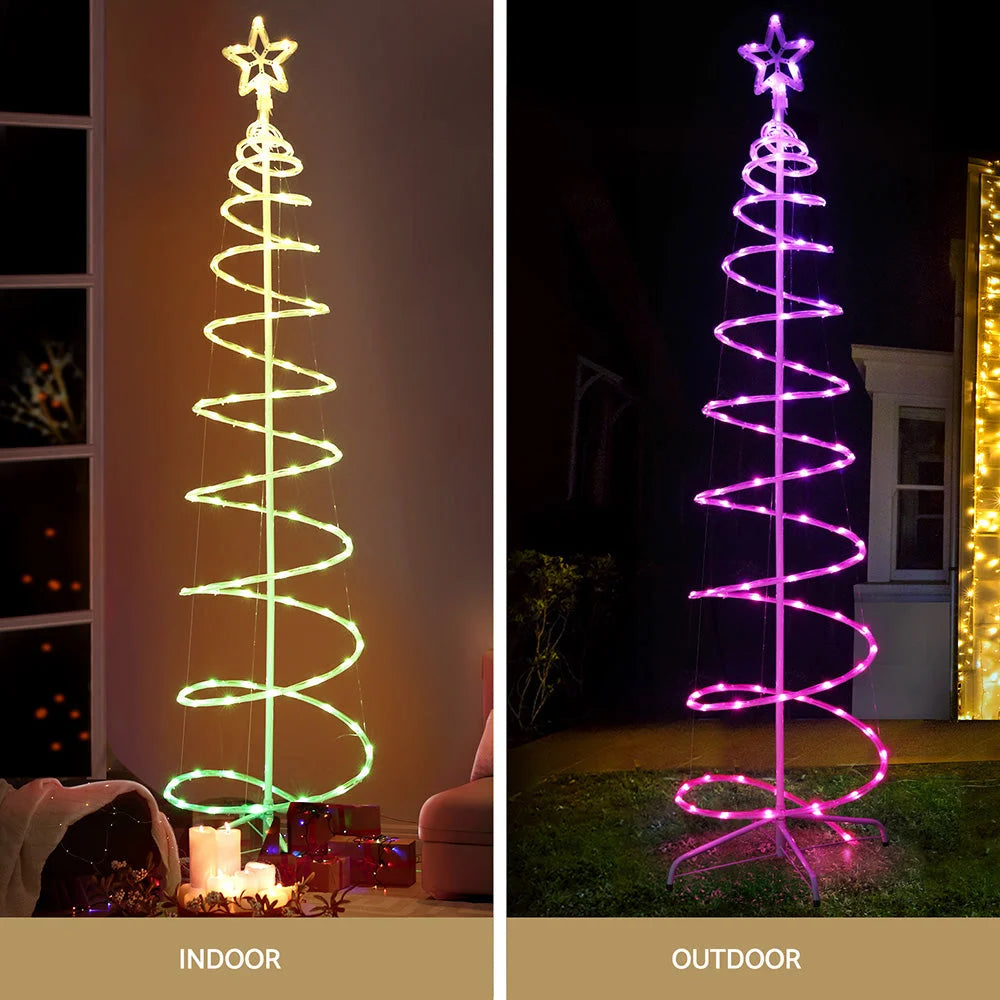 Jingle Jollys Christmas Tree 1.8m 100 RGB LED Rope Lights