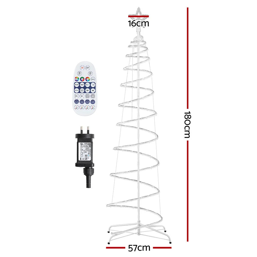 Jingle Jollys Christmas Tree 1.8m 100 RGB LED Rope Lights