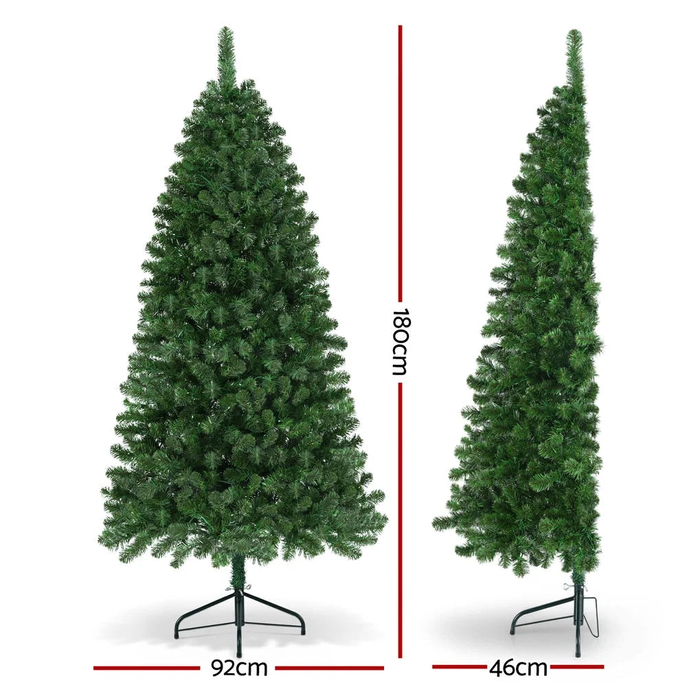 Jingle Jollys Christmas Tree 1.8M LED Corner Xmas Tree Half