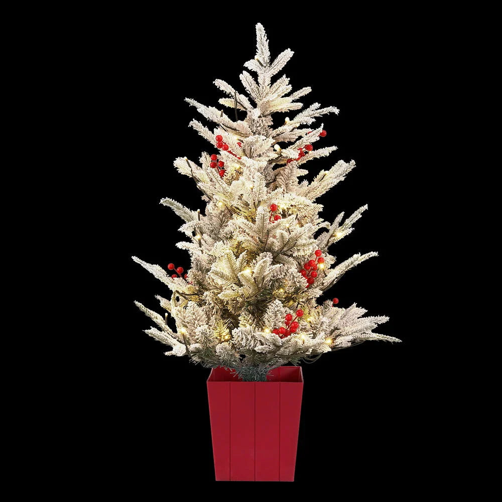 Jingle Jollys Christmas Tree 1M LED Potted Xmas Party Decor