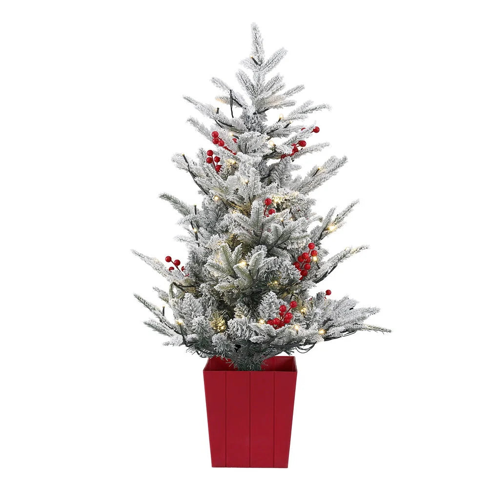 Jingle Jollys Christmas Tree 1M LED Potted Xmas Party Decor