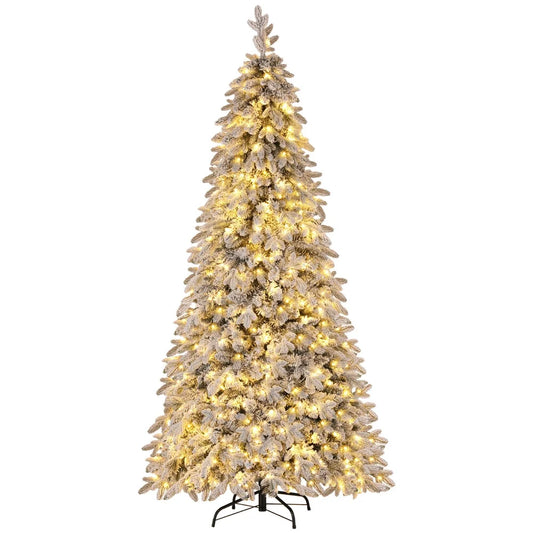 Jingle Jollys Christmas Tree 2.1m Flocking Pencil Tree LED