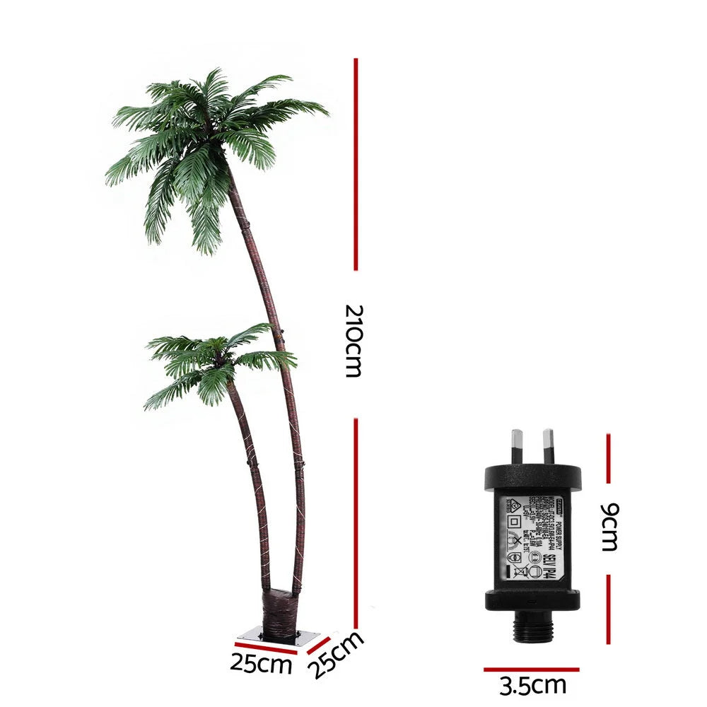 Jingle Jollys Christmas Tree 2.1m LED Lighted Xmas Palm