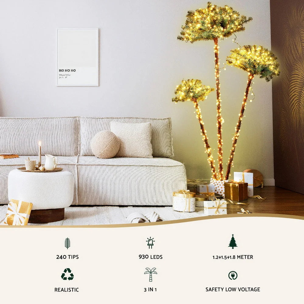 Jingle Jollys Christmas Tree 3-in-1 LED Xmas Palm Tree