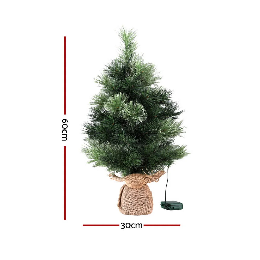 Jingle Jollys Christmas Tree 60CM Mini Tabletop 8 Light